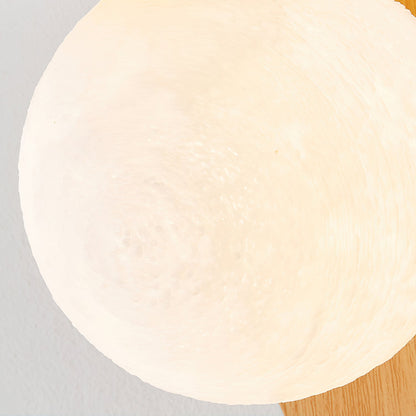 Modern Wood Wall Lamp | Curved Globe Sconce for Living Room or Bedroom