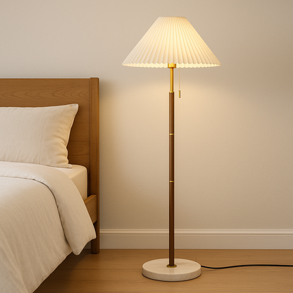 Vintage Wooden Floor Lamp | Modern Standing Light for Living Room and Bedroom