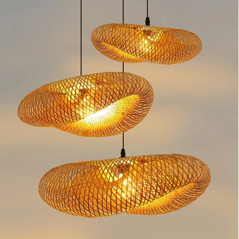 Lampe suspendue en bambou