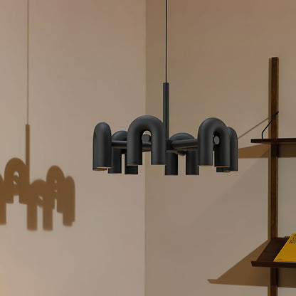 Modern U-Shape Ceiling Lamp | Playful LED Chandelier for Living Room