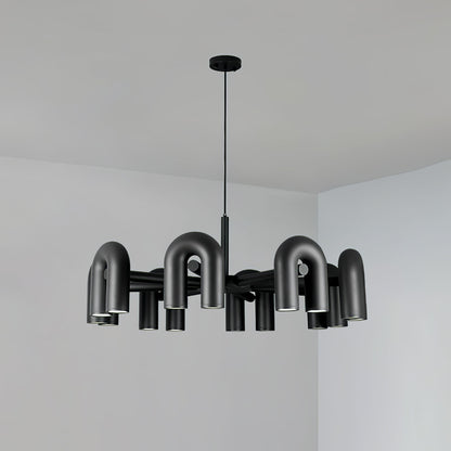 Modern U-Shape Ceiling Lamp | Playful LED Chandelier for Living Room
