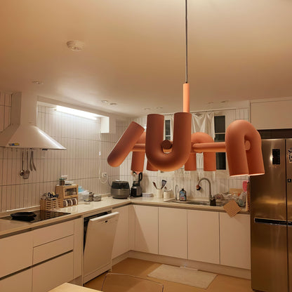Modern U-Shape Ceiling Lamp | Playful LED Chandelier for Living Room