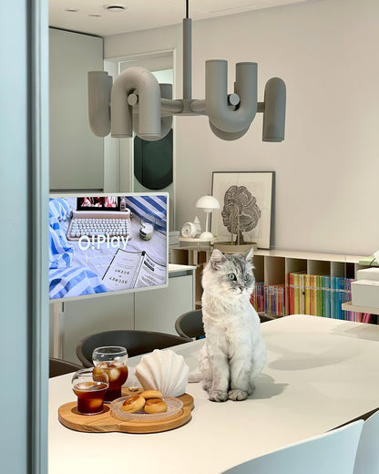 Modern U-Shape Ceiling Lamp | Playful LED Chandelier for Living Room