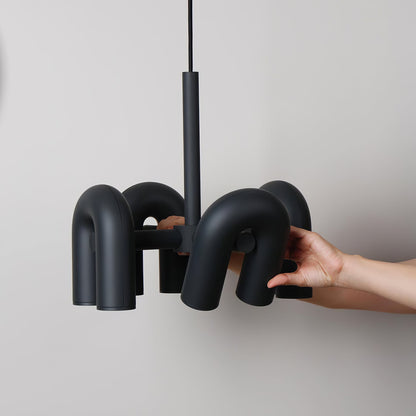Modern U-Shape Ceiling Lamp | Playful LED Chandelier for Living Room