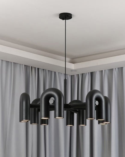 Modern U-Shape Ceiling Lamp | Playful LED Chandelier for Living Room