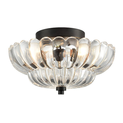 Vintage Amber Glass Semi Flush Ceiling Light for Bedroom | Classic Ceiling Lamp Design