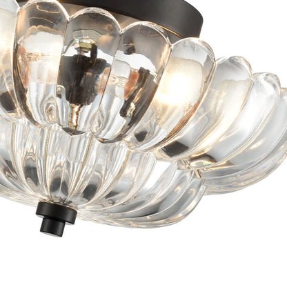 Vintage Amber Glass Semi Flush Ceiling Light for Bedroom | Classic Ceiling Lamp Design