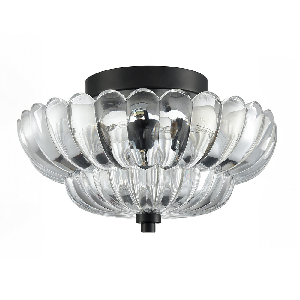 Vintage Amber Glass Semi Flush Ceiling Light for Bedroom | Classic Ceiling Lamp Design