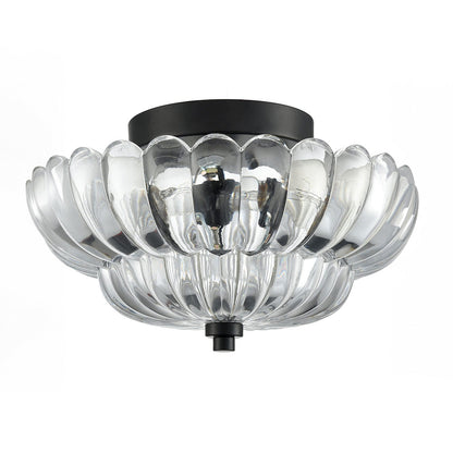 Vintage Amber Glass Semi Flush Ceiling Light for Bedroom | Classic Ceiling Lamp Design