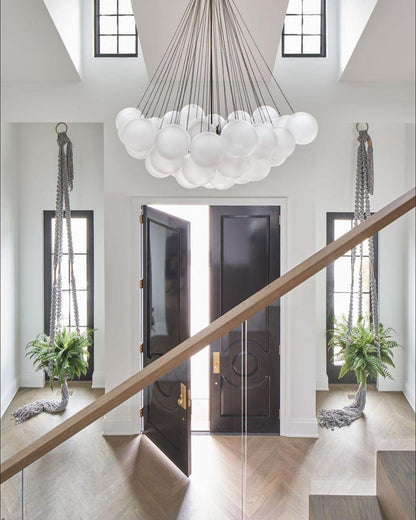 Modern Frosted Glass Ball Chandelier | Luxury Ceiling Lamp for Living Room & Bedroom