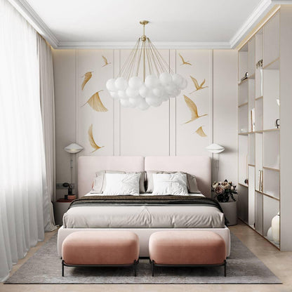Modern Frosted Glass Ball Chandelier | Luxury Ceiling Lamp for Living Room & Bedroom