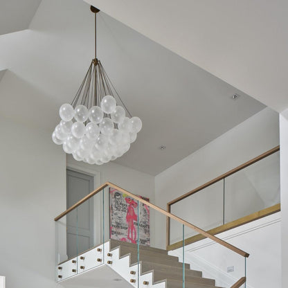 Modern Frosted Glass Ball Chandelier | Luxury Ceiling Lamp for Living Room & Bedroom
