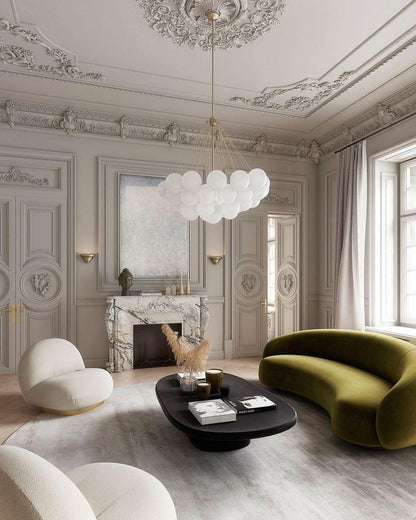 Modern Frosted Glass Ball Chandelier | Luxury Ceiling Lamp for Living Room & Bedroom