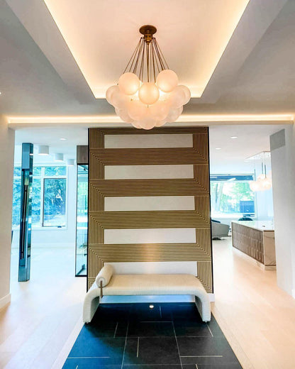 Modern Frosted Glass Ball Chandelier | Luxury Ceiling Lamp for Living Room & Bedroom