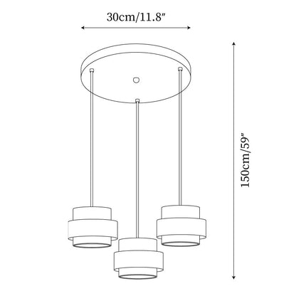 Pendant Ceiling Light in Modern Cylindrical Design | Hanging Lamp for Dining Room