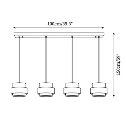 Pendant Ceiling Light in Modern Cylindrical Design | Hanging Lamp for Dining Room