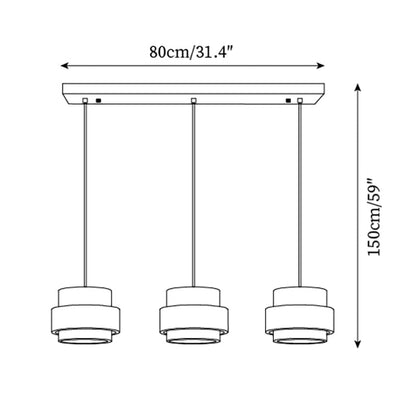 Pendant Ceiling Light in Modern Cylindrical Design | Hanging Lamp for Dining Room