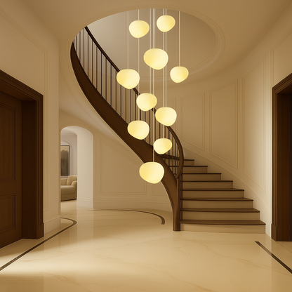 Nordic Staircase Chandelier | Modern LED Ceiling Light for Hallway and Entryway