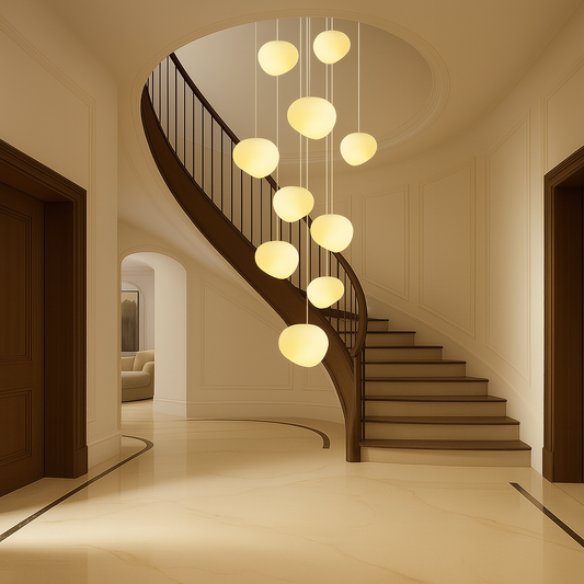 Nordic Staircase Chandelier | Modern LED Ceiling Light for Hallway and Entryway