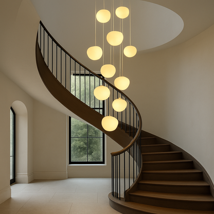 Nordic Staircase Chandelier | Modern LED Ceiling Light for Hallway and Entryway
