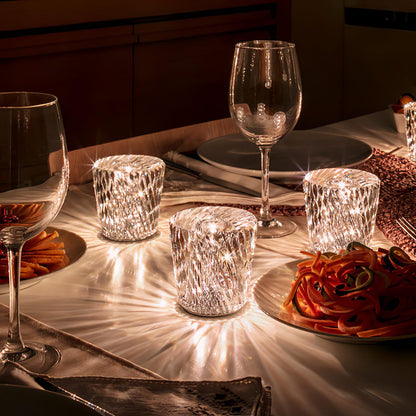 Crystal Diamond Table Lamp | Elegant Rechargeable Decorative Light