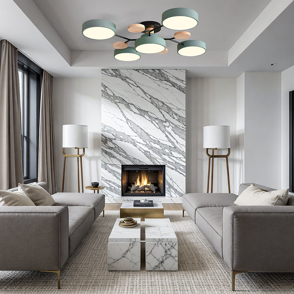 Modern Circular LED Ceiling Light | Contemporary Bedroom Living Room Lamp