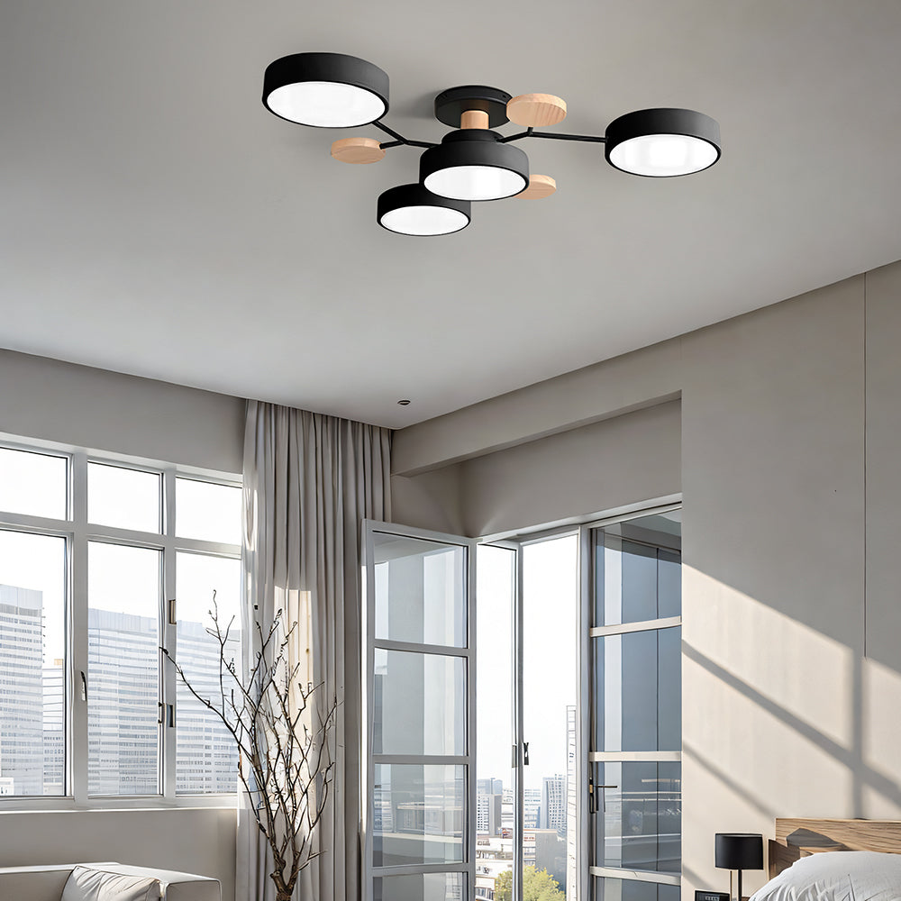 Modern Circular LED Ceiling Light | Contemporary Bedroom Living Room Lamp
