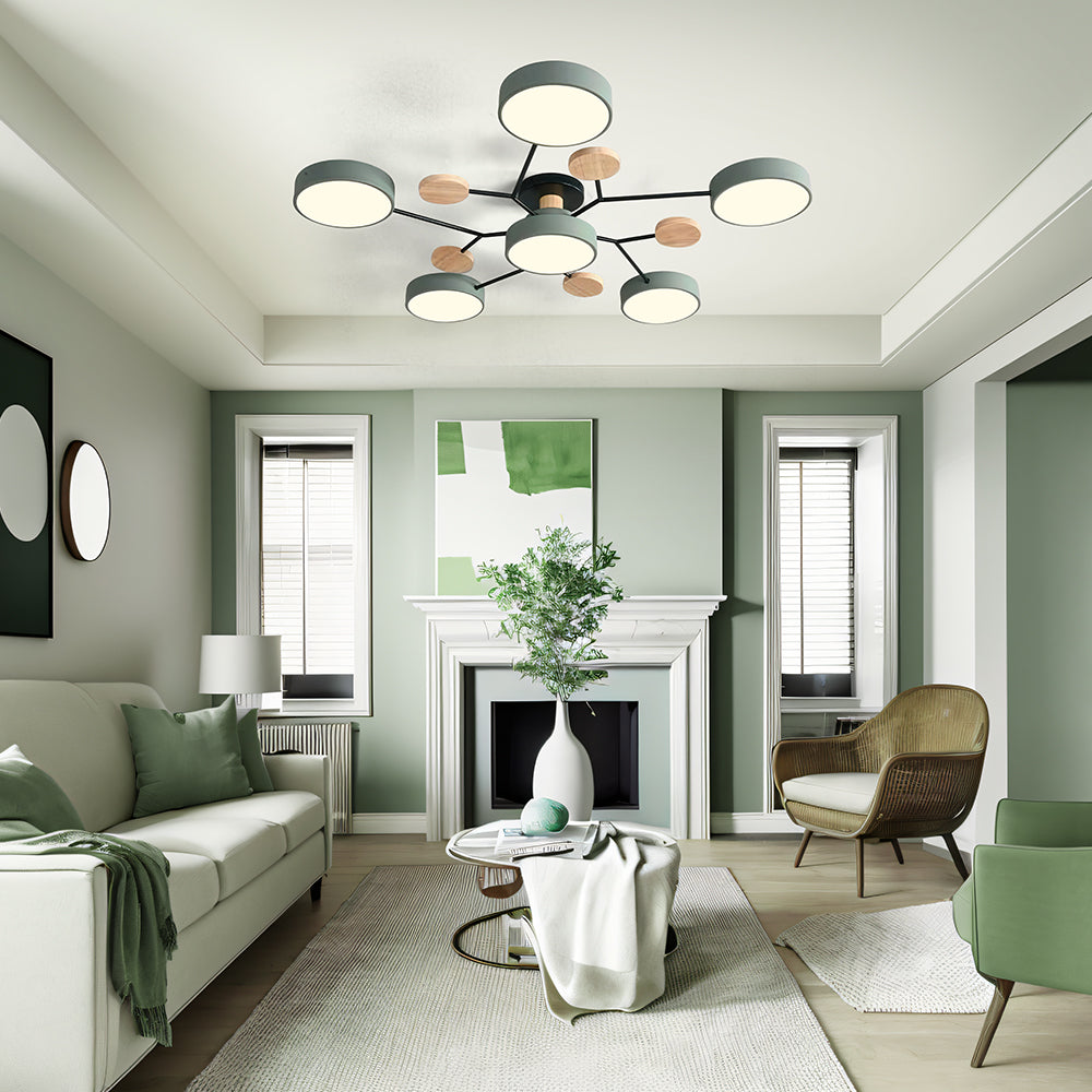Modern Circular LED Ceiling Light | Contemporary Bedroom Living Room Lamp