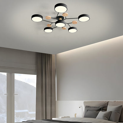 Modern Circular LED Ceiling Light | Contemporary Bedroom Living Room Lamp