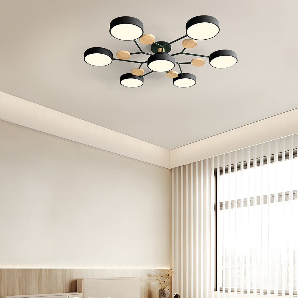 Modern Circular LED Ceiling Light | Contemporary Bedroom Living Room Lamp