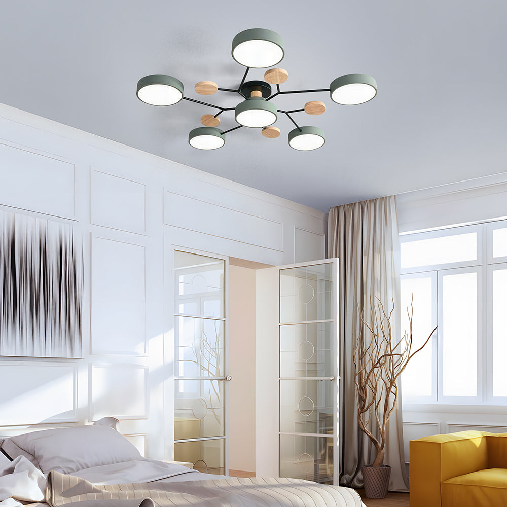 Modern Circular LED Ceiling Light | Contemporary Bedroom Living Room Lamp