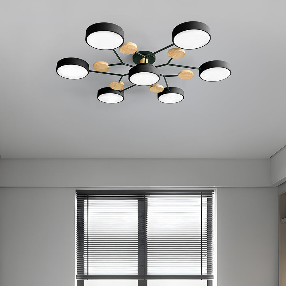 Modern Circular LED Ceiling Light | Contemporary Bedroom Living Room Lamp