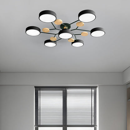 Modern Circular LED Ceiling Light | Contemporary Bedroom Living Room Lamp