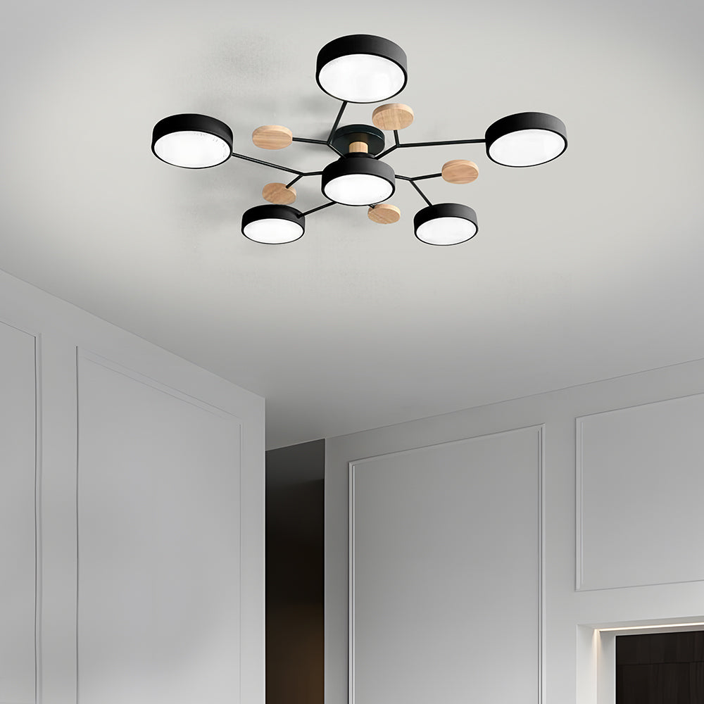 Modern Circular LED Ceiling Light | Contemporary Bedroom Living Room Lamp