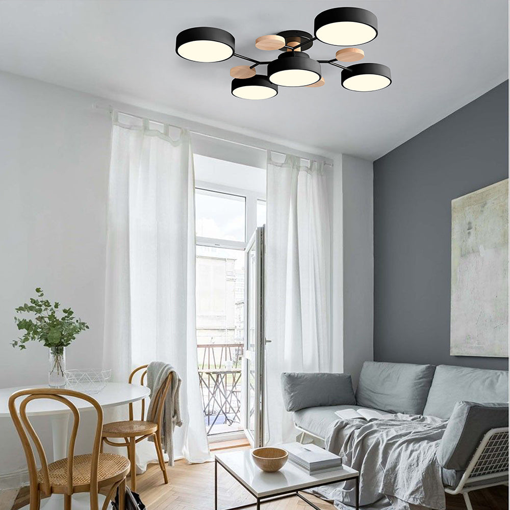 Modern Circular LED Ceiling Light | Contemporary Bedroom Living Room Lamp