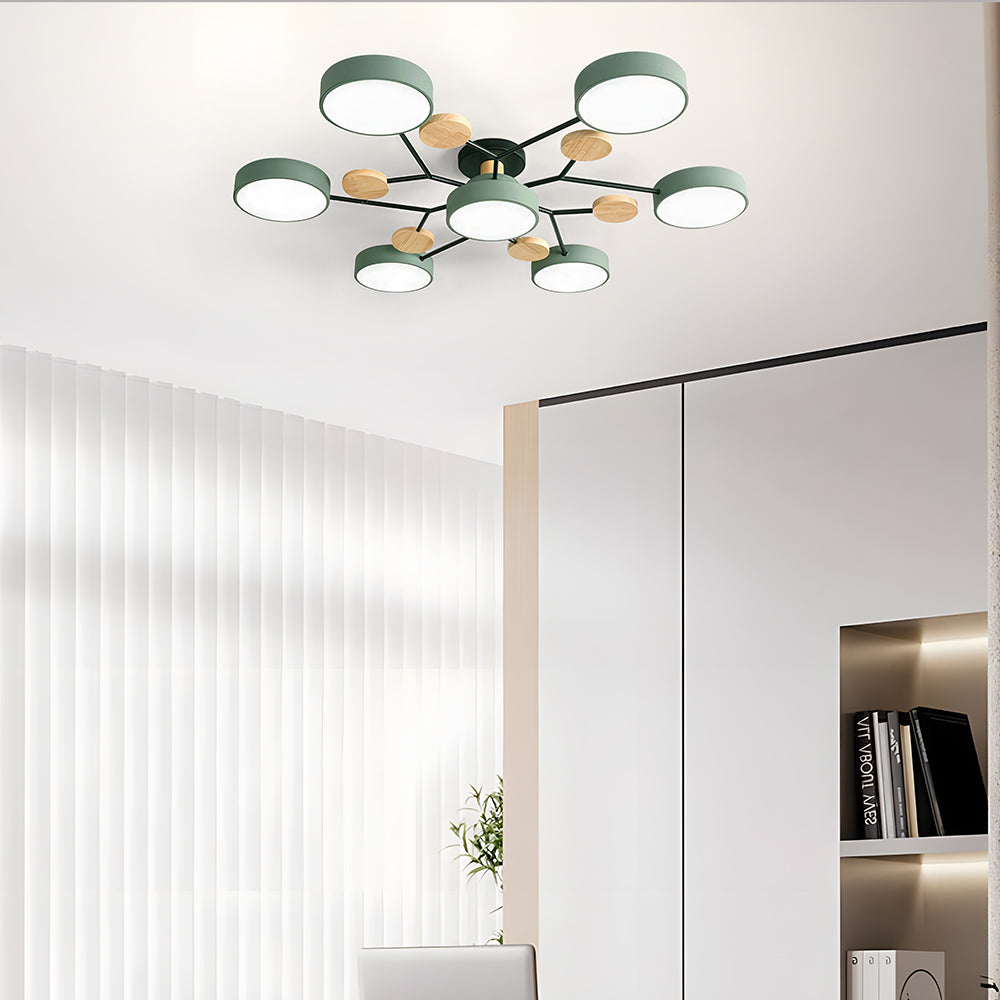 Modern Circular LED Ceiling Light | Contemporary Bedroom Living Room Lamp