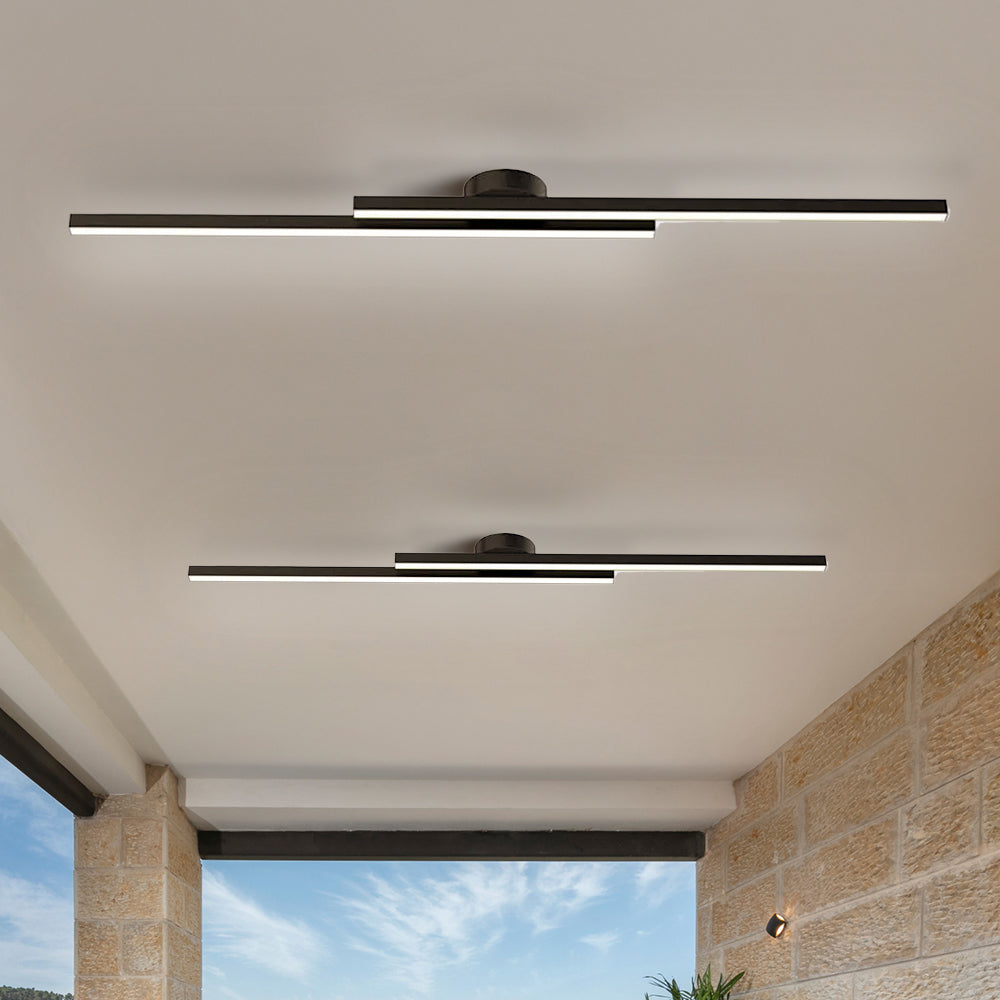 Modern Aluminium LED Ceiling Light | Long Strip Living Room Flush Mount Lamp
