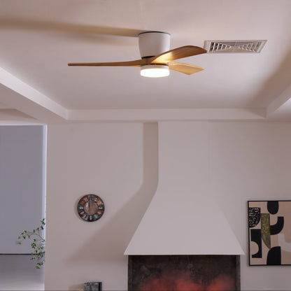 Modern Nordic Wooden Ceiling Fan with LED Light | Quiet Bedroom Ceiling Lamp
