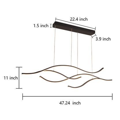Modern LED Wave Pendant Ceiling Light | Stylish Linear Hanging Lamp