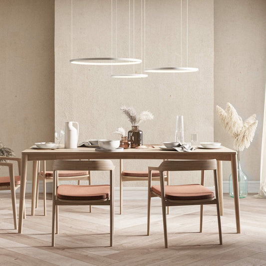 Modern LED Ring Chandelier | Contemporary Dimmable Dining Room Ceiling Light