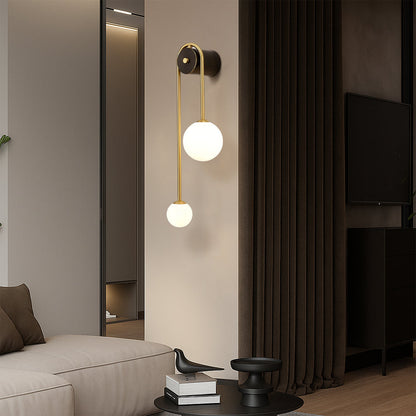 Modern Brass Wall Light | Curved LED Sconce for Bedroom and Living Room