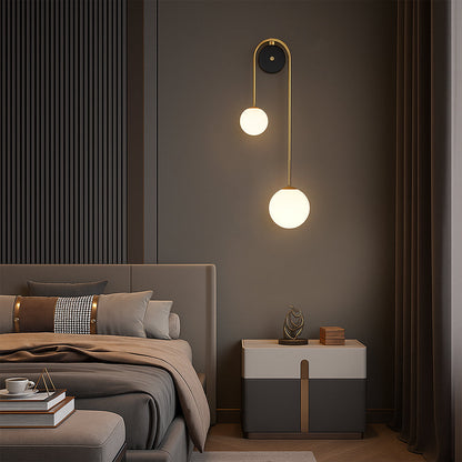Modern Brass Wall Light | Curved LED Sconce for Bedroom and Living Room