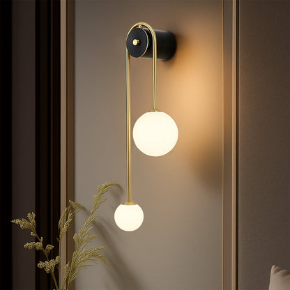 Modern Brass Wall Light | Curved LED Sconce for Bedroom and Living Room