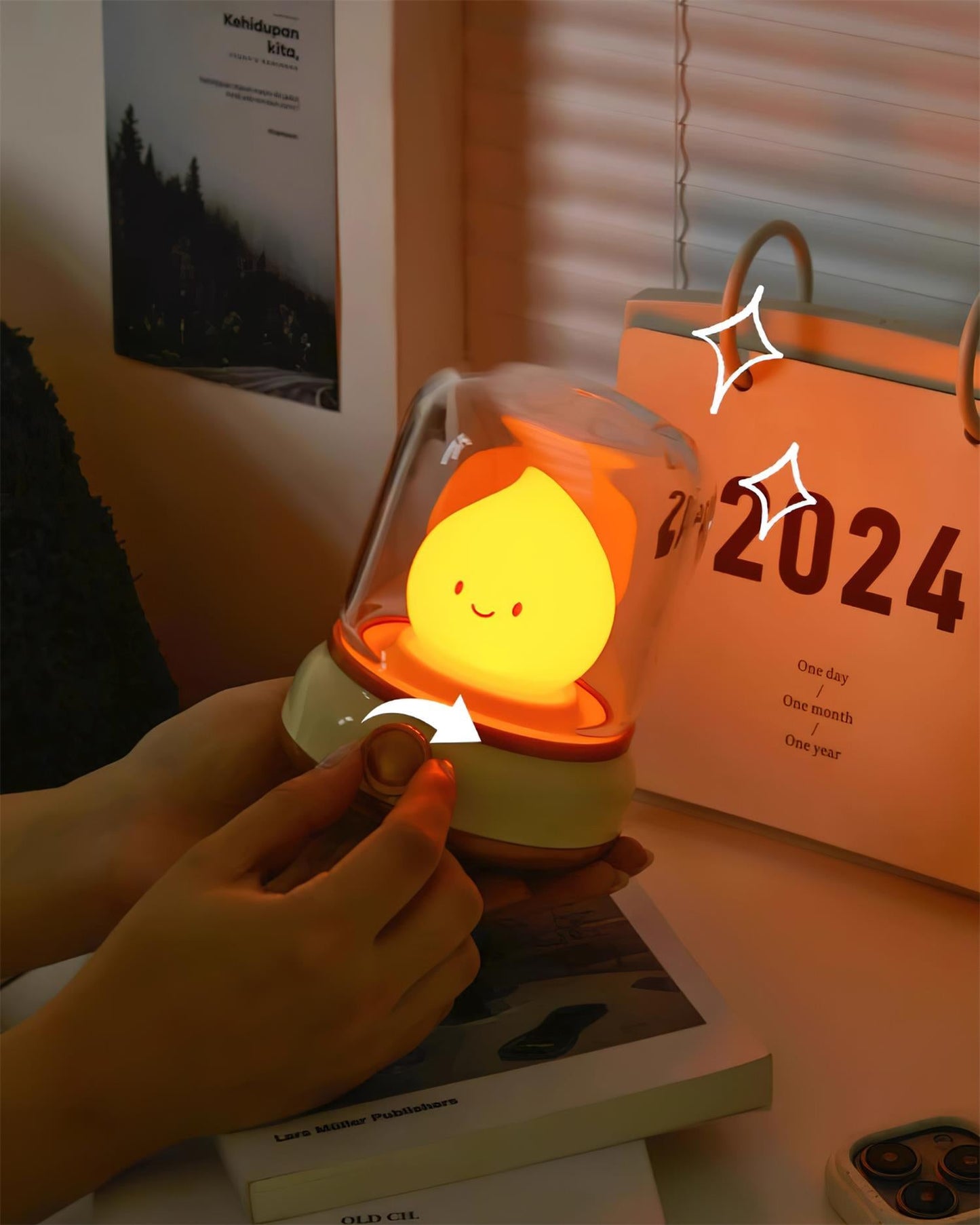 Vintage LED Night Light | Adjustable Bedside Table Lamp