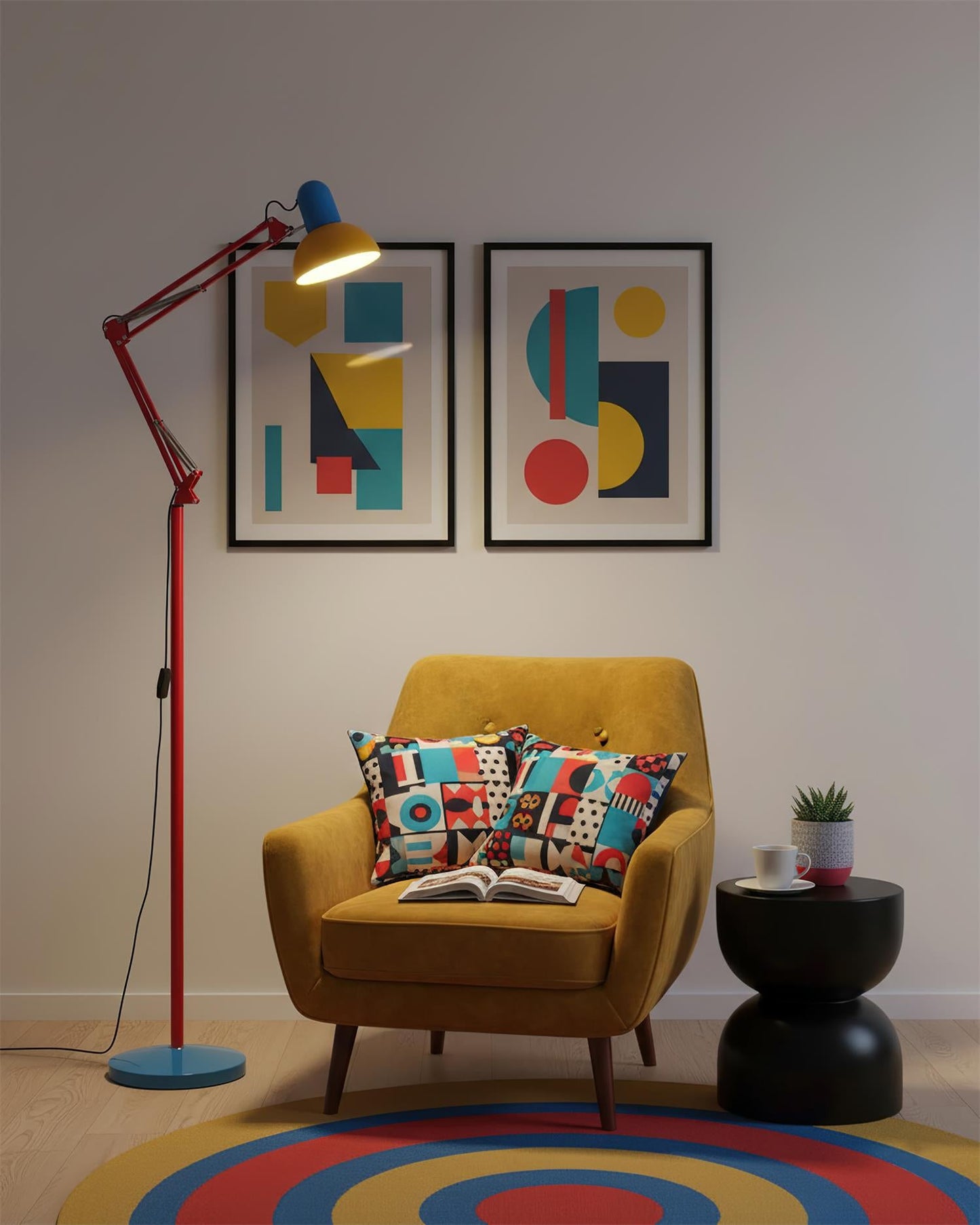 Adjustable Modern Floor Lamp | Colourful Standing Light for Living Room