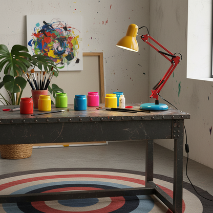 Adjustable Modern Desk Lamp | Colourful Table Lamp with Flexible Arm
