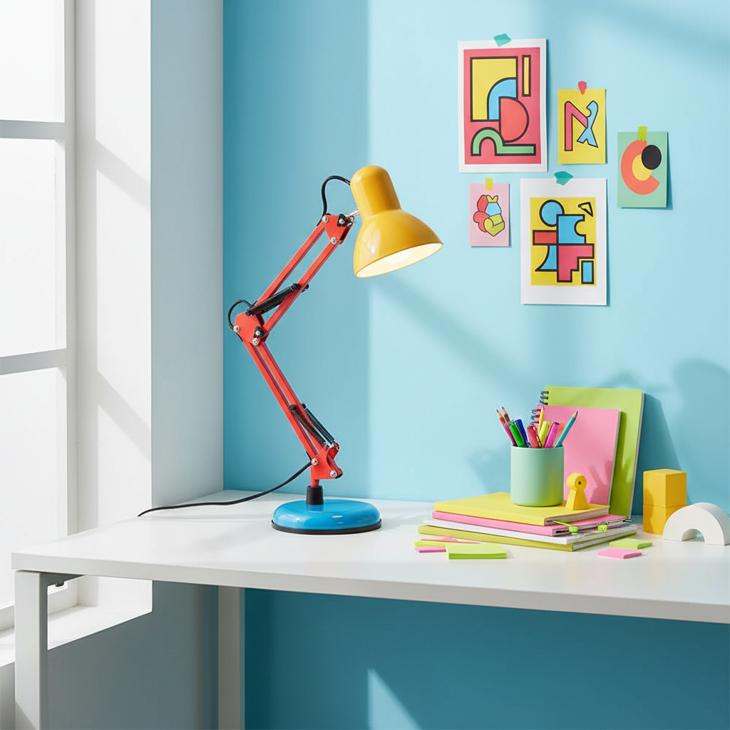Adjustable Modern Desk Lamp | Colourful Table Lamp with Flexible Arm