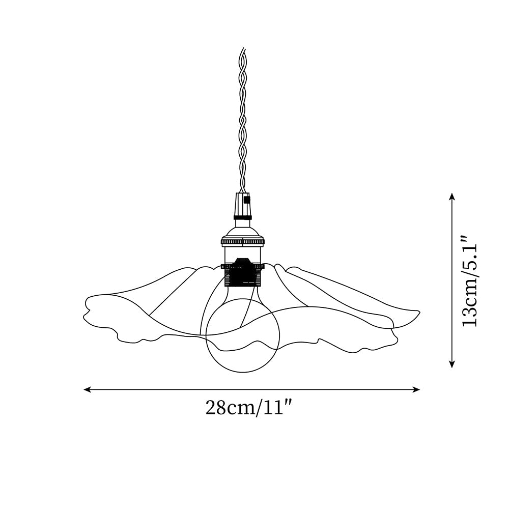 Vintage Flower Glass Pendant Light | Retro Plug-in Ceiling Lamp