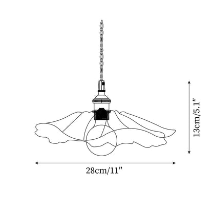 Vintage Flower Glass Pendant Light | Retro Plug-in Ceiling Lamp