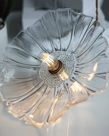 Vintage Flower Glass Pendant Light | Retro Plug-in Ceiling Lamp
